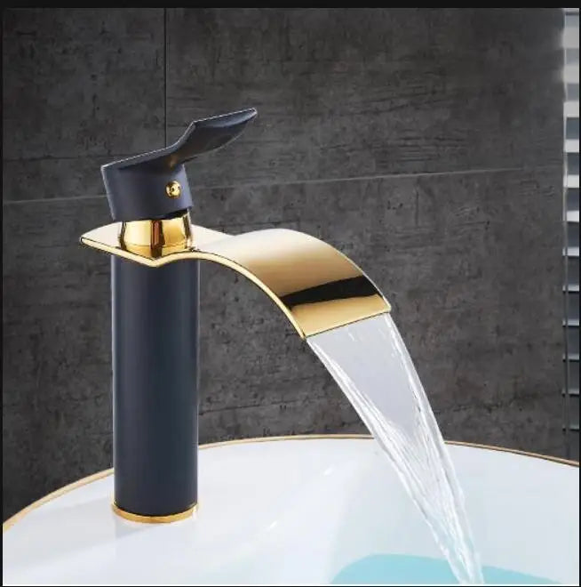 Gold White Waterfall Faucet