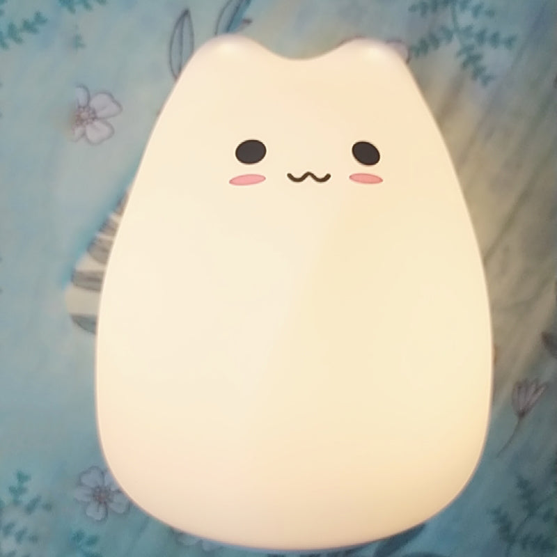 Mini Beliebte Katze Baby Nacht Lampe 7-farbe Pat Touch Farbwechsel Augenschutz Schlafzimmer Nacht Nacht Licht Geschenk Kinder 
