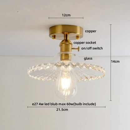 DecorBites™ Crystal Glass LED Ceiling Lamp Modern Luxury Interior Lighting Fixture