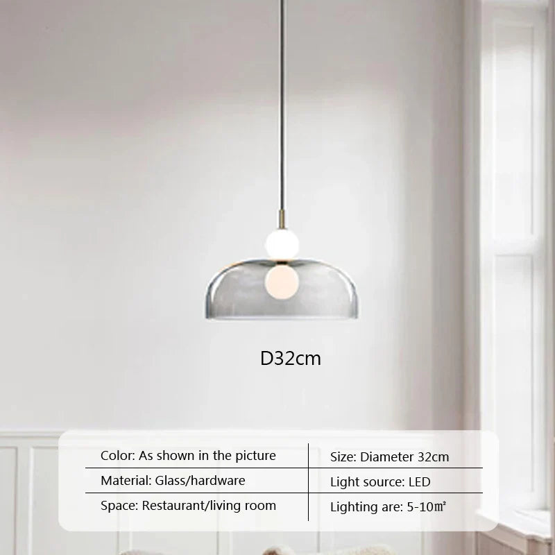 DecorBites™ Glass Ball Pendant Light: Modern Decor for Duplex Stairwells, Living Room, Bedroom