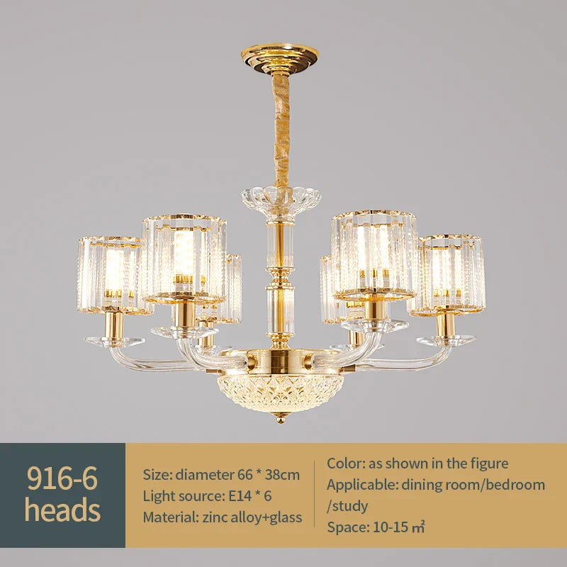 DecorBites™ Crystal Glass Pendant Lamp: Modern European Luxury for Living, Dining, Bedroom