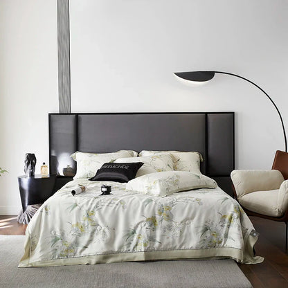 DecorBites™ Eucalyptus Fiber Flowers Summer Quilt Set: Silky, Cool Comfort for Bedtime Bliss