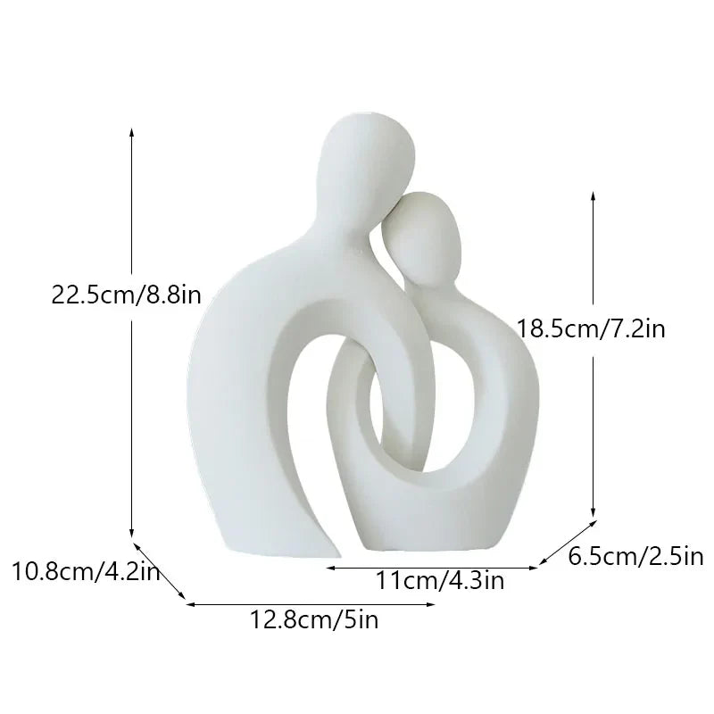 DecorBites™ Couple Love Sculpture Modern Nordic Abstract Ceramic Figurine Home Decor