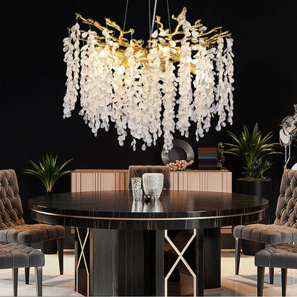 DecorBites™ Crystal Branch Chandelier: Elegant LED Ceiling Light for Living/Dining Room & Foyer