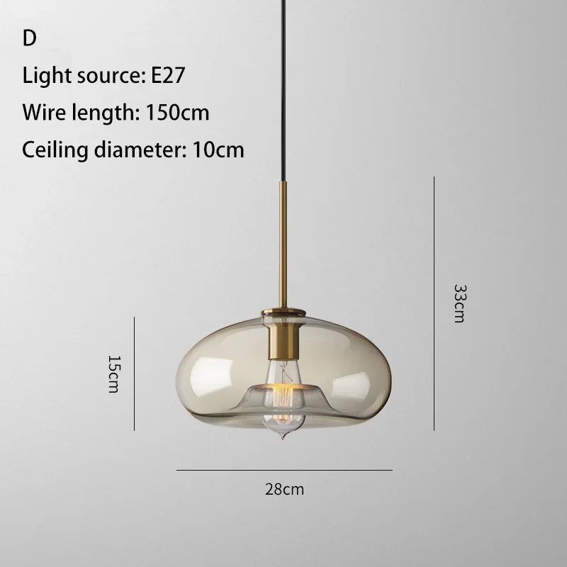 Glass Industrial Pendant Light