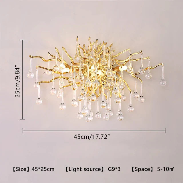 DecorBites™ Crystal Water Drop Chandelier – Luxury Ceiling Light for Hotels, Restaurants, Villas