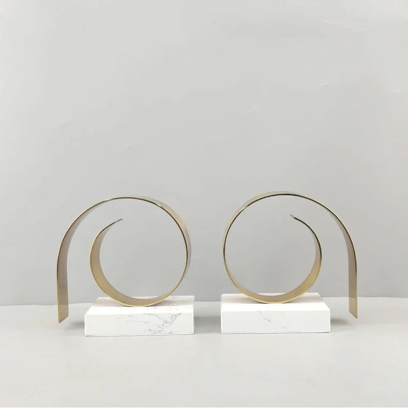 Gold Marble Bookend Set
