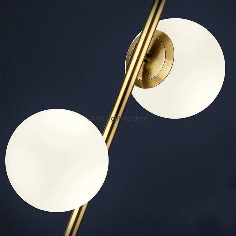 DecorBites™ Glass Ball Metal Floor Lamp - LED Lighting for Bedroom and Study