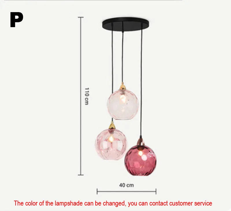 DecorBites™ Glass Ball Lustre Pendant Lights - Modern Nordic Design for Kitchen, Bedroom, or Restaurant