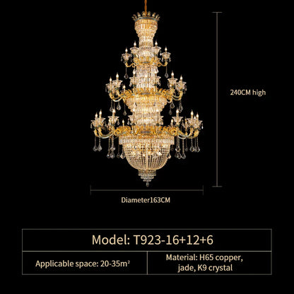 DecorBites™ Luxe Crystal Chandelier: Elegant Copper Living Room Dining Candle Light