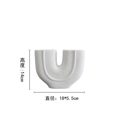 DecorBites™ Geometric Ceramic Vase | Irregular Ornaments | Room Decoration Accessories