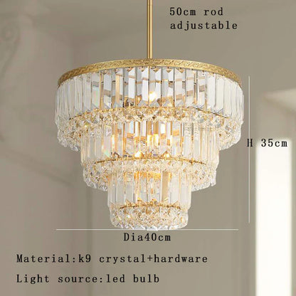 DecorBites™ Gold Crystal LED Multi-layer Pendant Lights for Living Room Bedroom Decoration