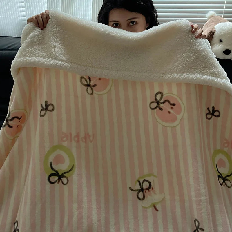 DecorBites™ Cozy Fleece Blanket | Multi-Use Office & Home Shawl | Soft & Warm Blanket