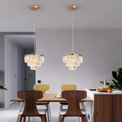 DecorBites™ Crystal LED Ceiling Chandelier for Kitchen Island, Living Room, Dining Room Lighting
