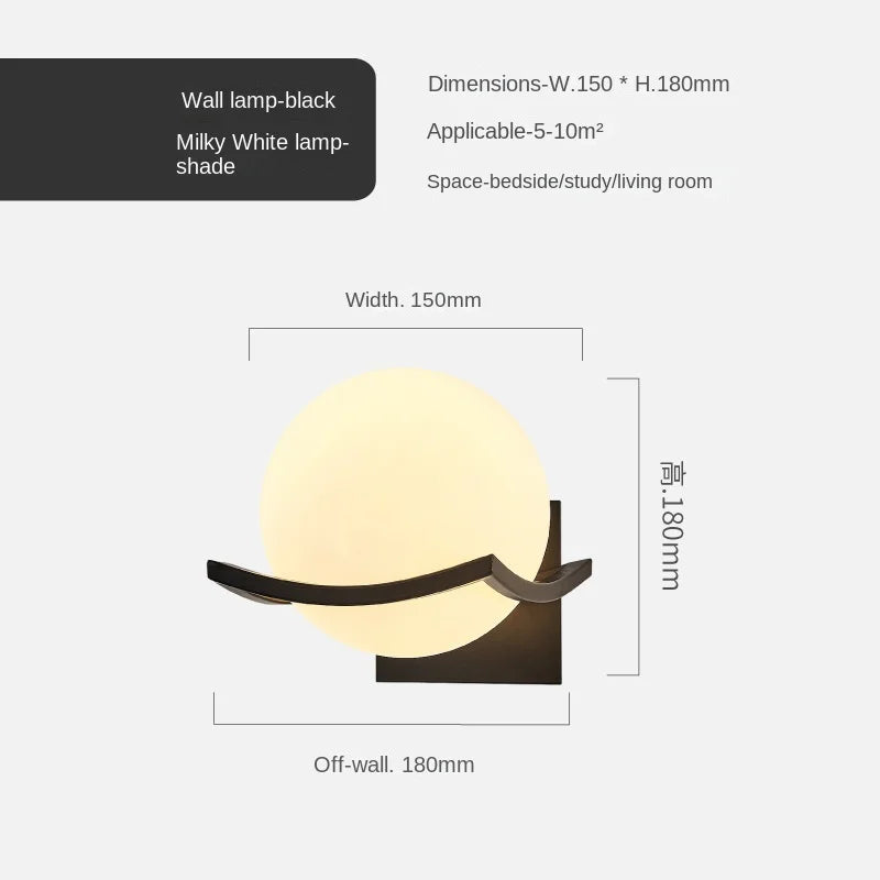 Gold Glass Ball Wall Lamp Sleek Modern Design
