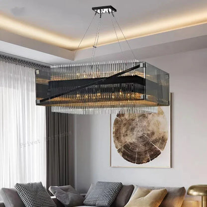 DecorBites™ Crystal Glass Pendant Chandelier for Luxe Dining Room Decor