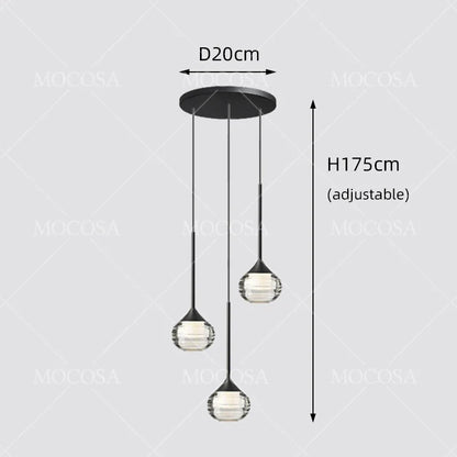 Black Water Drop Acrylic LED Pendant Light