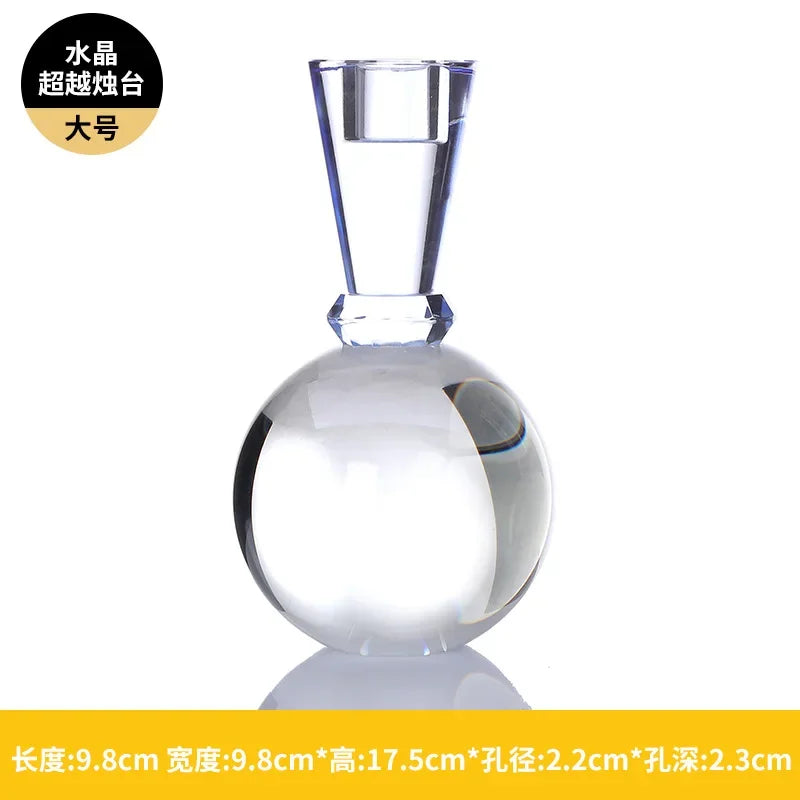 DecorBites™ Crystal Candle Holder: Elegant Table Centerpiece for Romantic Events & Home Decor