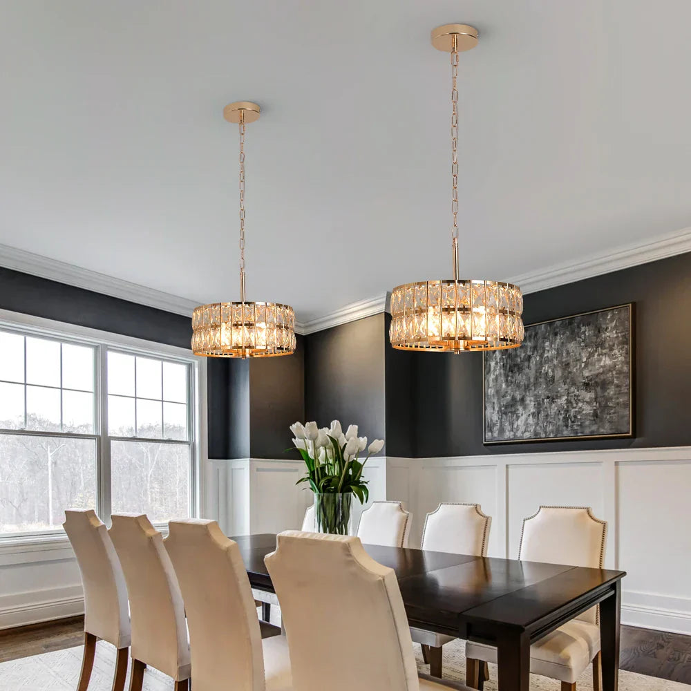 DecorBites™ Crystal LED Pendant Chandelier: Luxury Nordic Design for Kitchen, Dining Room & Bedroom