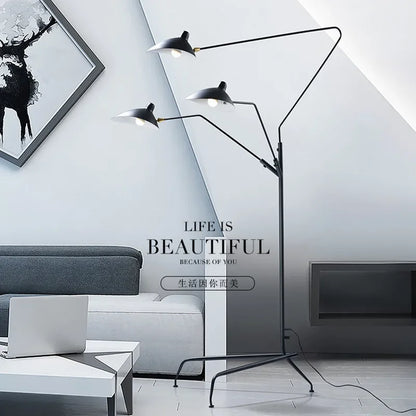 DecorBites™ Adjustable Arm Floor Lamp: Japanese Ceiling Light for Living Room, Bedroom Decor