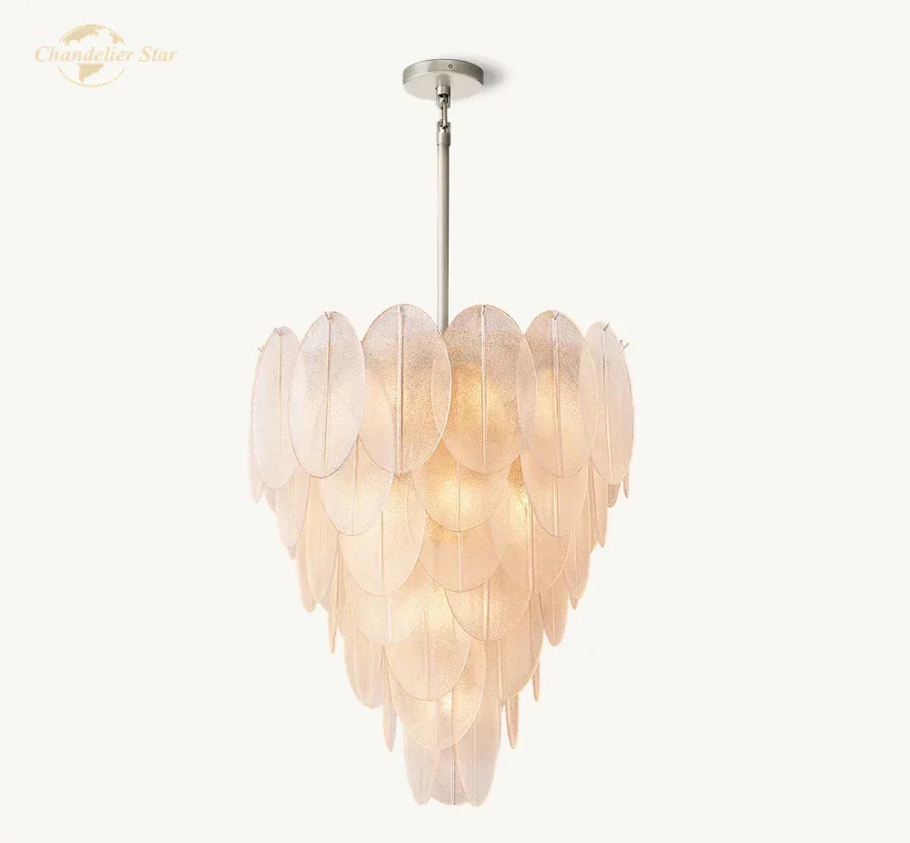 Glass Tiered Chandelier