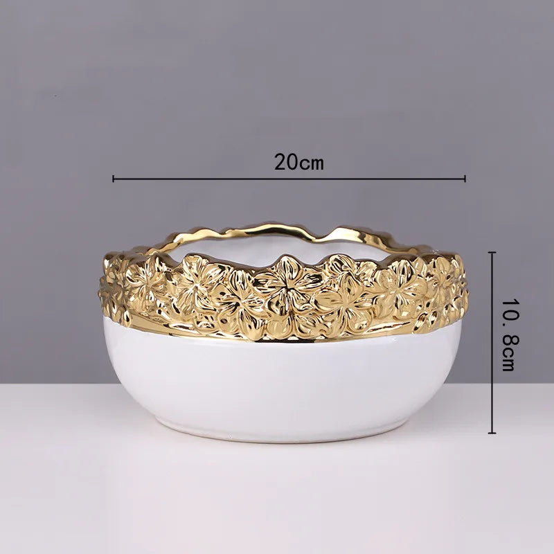 Gold Edge Ceramic Planter