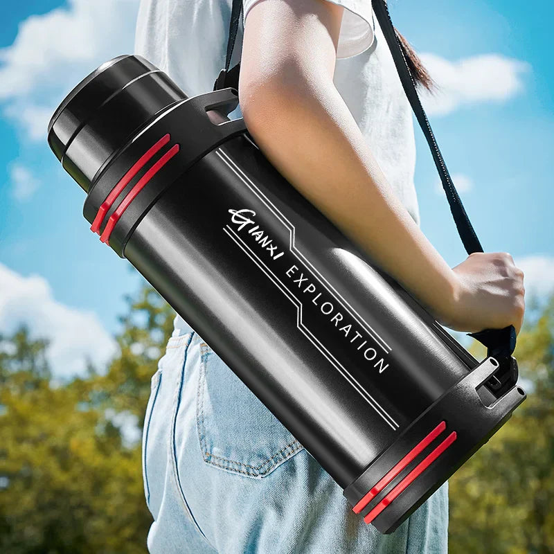DecorBites™ Insulated Stainless Steel Water Bottle Large Capacity Flask Outdoor Travel Cup