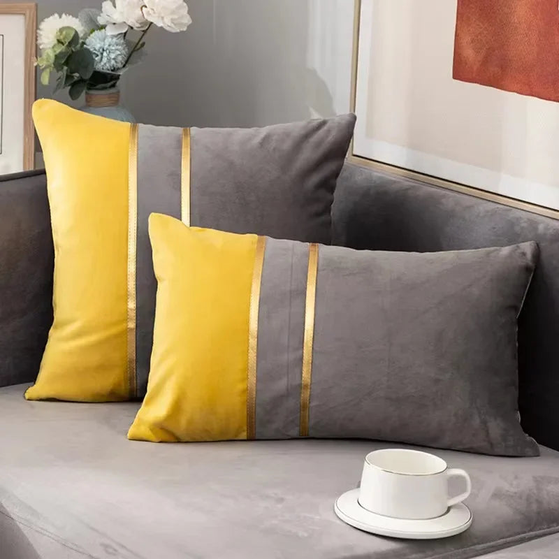DecorBites™ Houndstooth Cushion Cover 30x50cm Black and White Bow Waist Pillow Case
