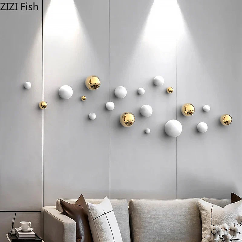 Gold Spherical Wall Ornaments