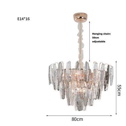 DecorBites™ Gold Crystal Chandelier Lighting for Living Room