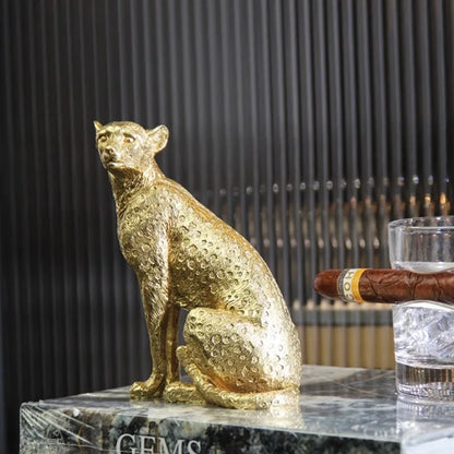 DecorBites™ Leopard Print Cheetah Resin Crafts: Realistic Home Office Decor