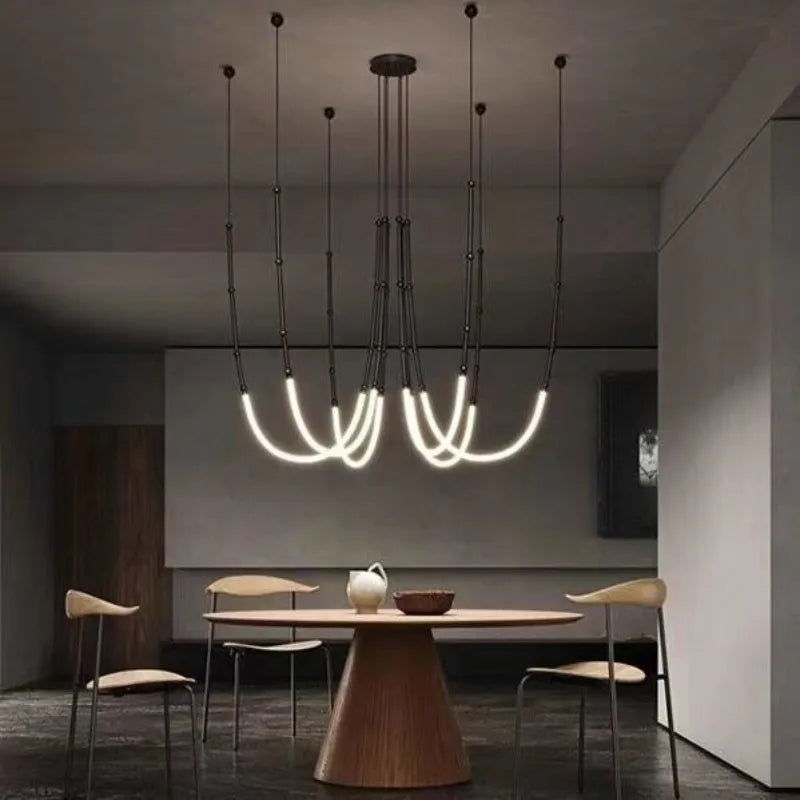 DecorBites™ Bamboo Pendant Lights: Nordic Loft Stair LED Luminarias for Minimalism Decor