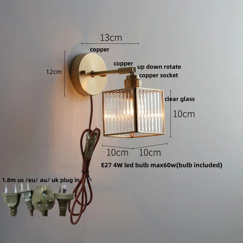 Clear Glass Bedside Lamp