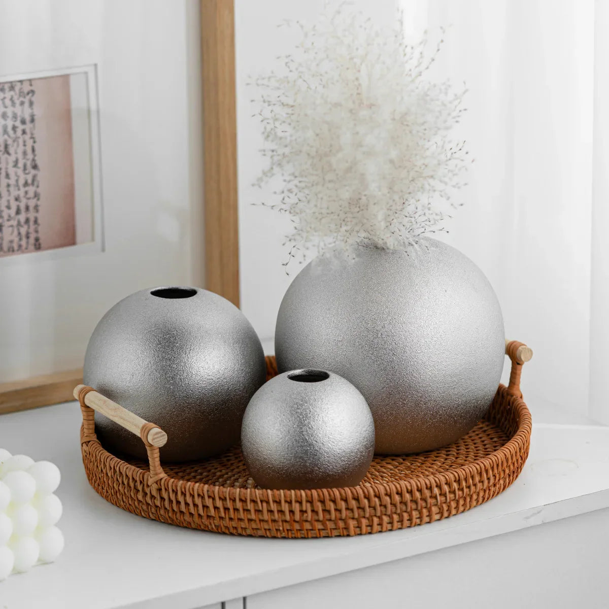 DecorBites™ Geometric Gold & Silver Vase for Chic Flower Arrangements & Home Decor
