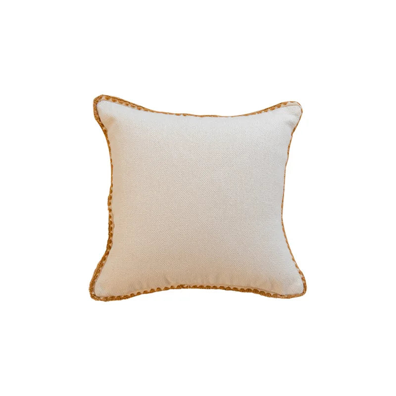 DecorBites™ Geometric Tufted Cushion Cover with Handmade Tassels & Patchwork