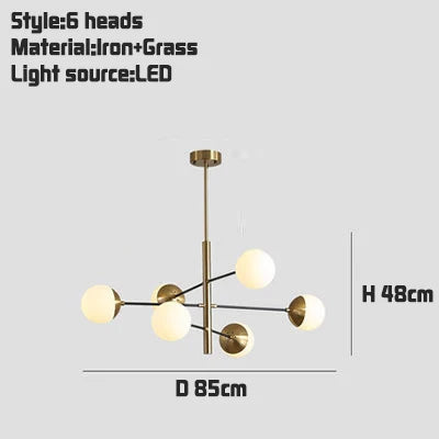 DecorBites™ Glass Bubble Chandelier for Kitchen Bar Dining Bedroom Lighting