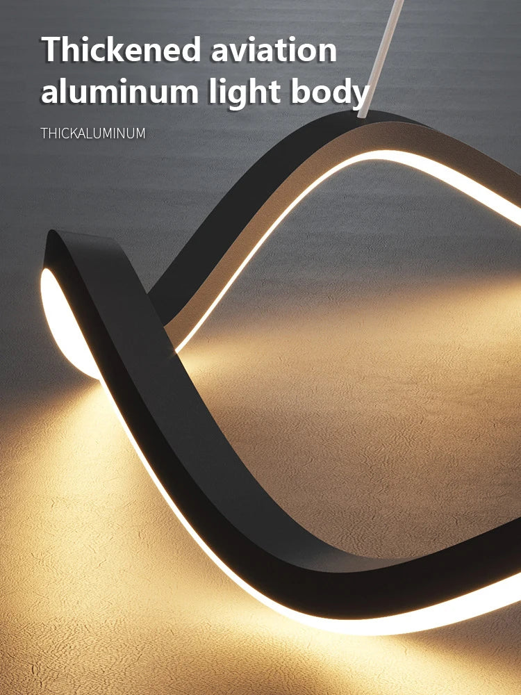 DecorBites™ Circle Wave LED Pendant Chandelier for Modern Living Dining Bedroom Lighting