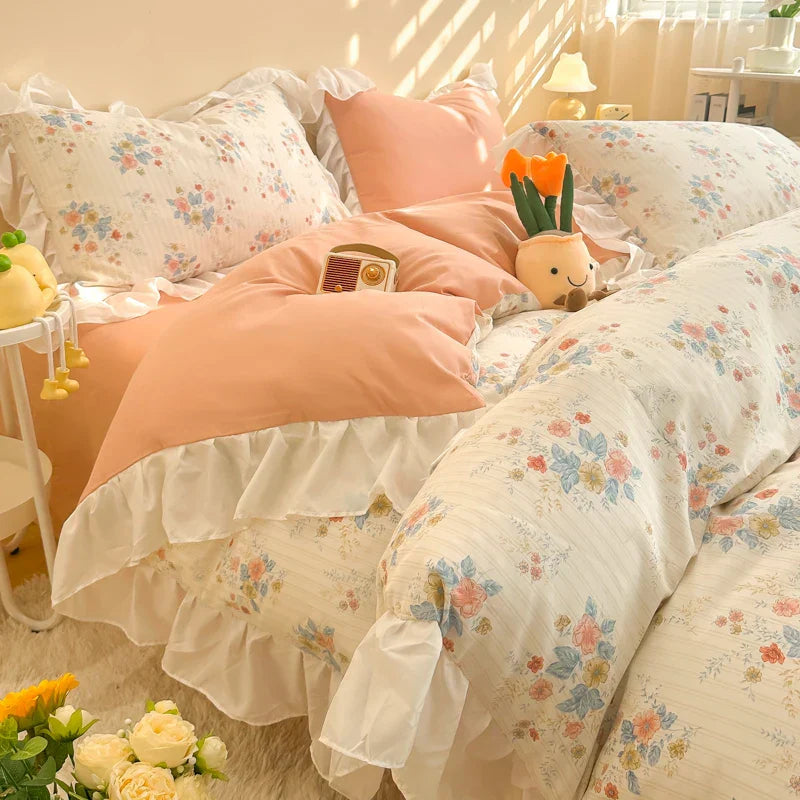 Floral Ruffle Bedding Set