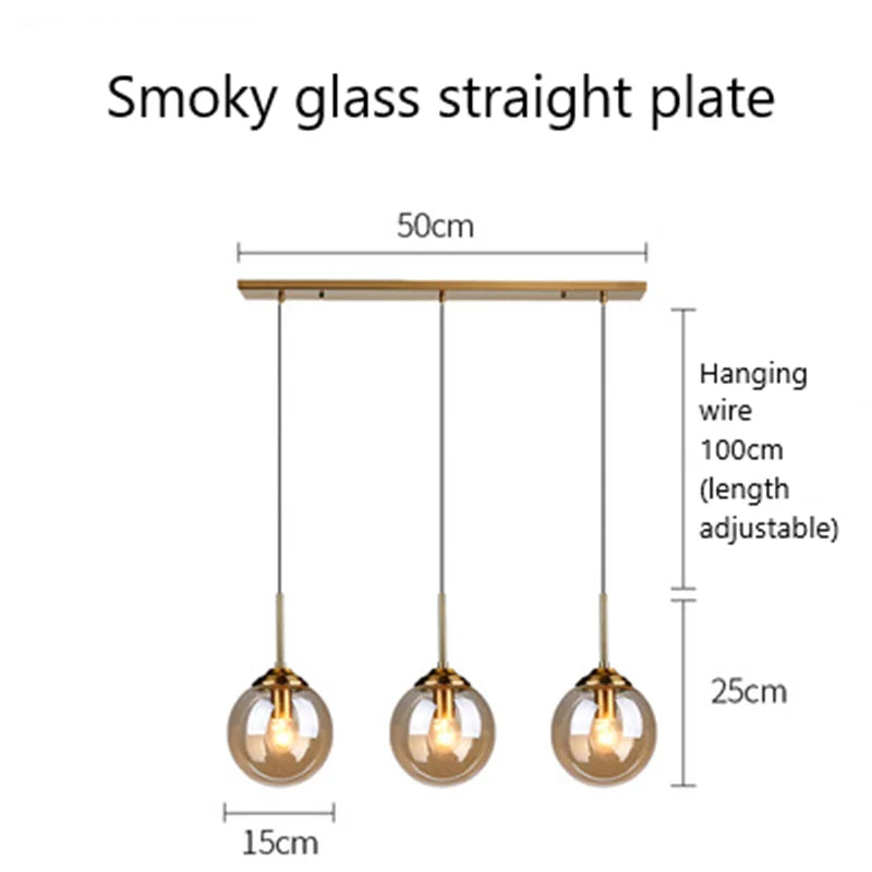 DecorBites™ Glass Pendant Lights: Nordic LED Hanging Lamp for Kitchen, Dining Room, Bedroom.