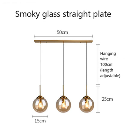 DecorBites™ Glass Pendant Lights: Nordic LED Hanging Lamp for Kitchen, Dining Room, Bedroom.