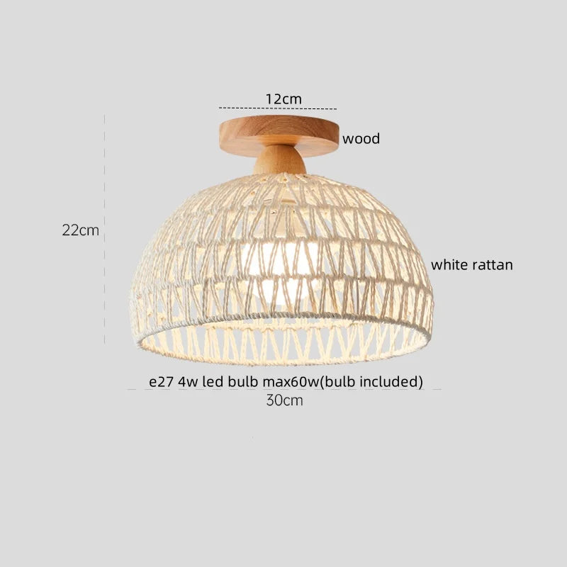 DecorBites™ Cotton Shape LED Ceiling Lamp - Cream. Nordic Style, Hallway Balcony Porch Light.