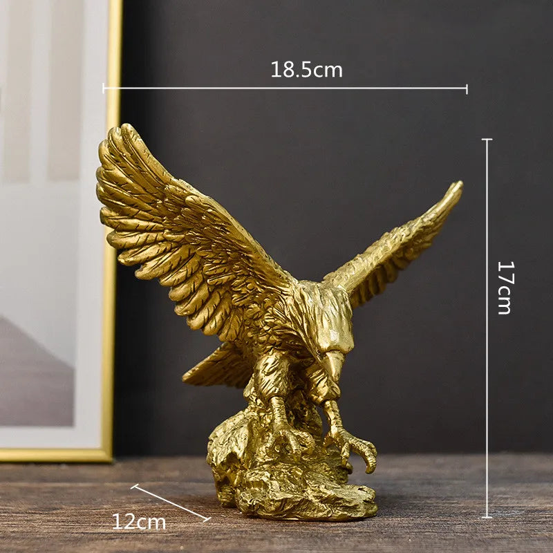 Gold Eagle Resin Sculpture Figurine Decor