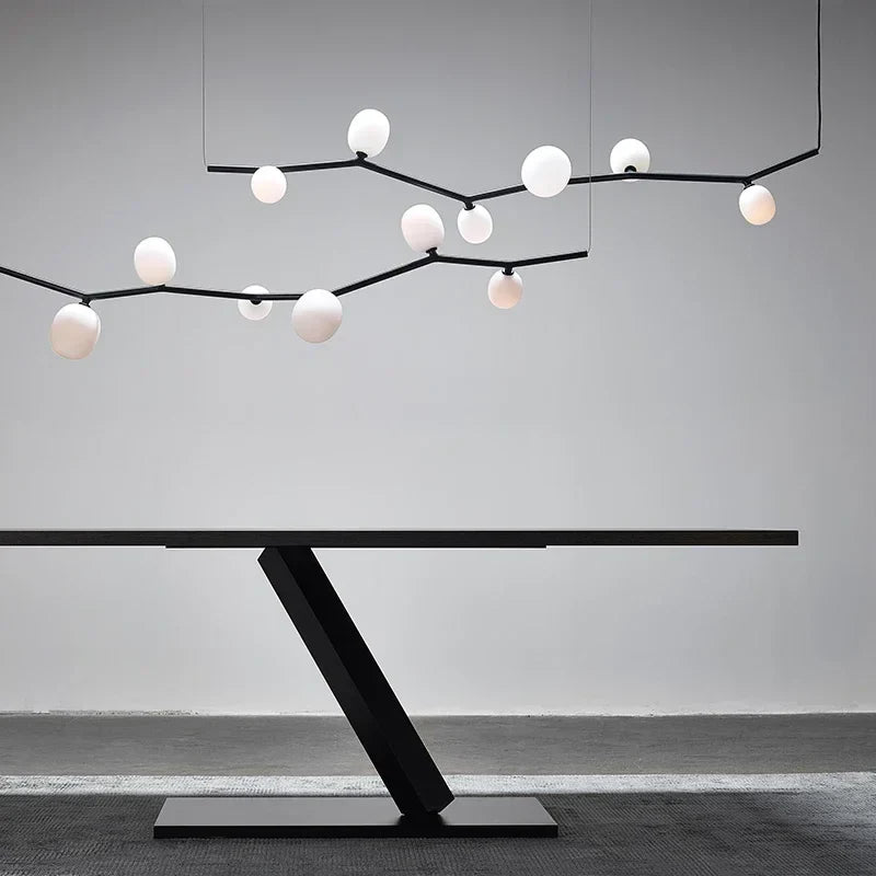 DecorBites™ Glass Branch Chandelier: LED Home Decor Lighting for Living Room & Dining Table