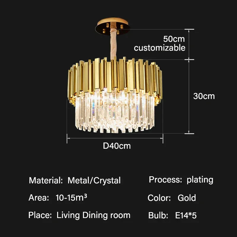 DecorBites™ Crystal Oval Round Chandelier: Luxury Nordic Modern LED Lighting for Home and Bar