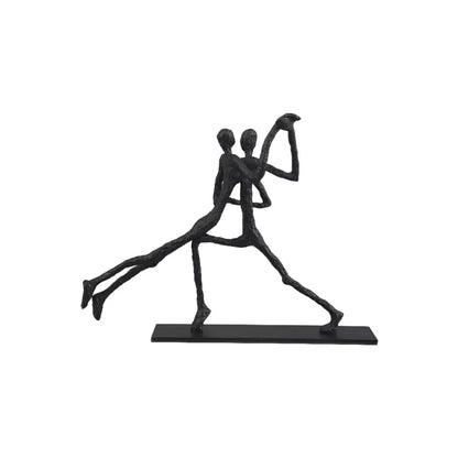 DecorBites™ Geometric Couple Cast Iron Figure Sculpture for Home Decor