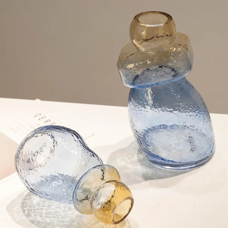Gradient Glass Gourd Vase