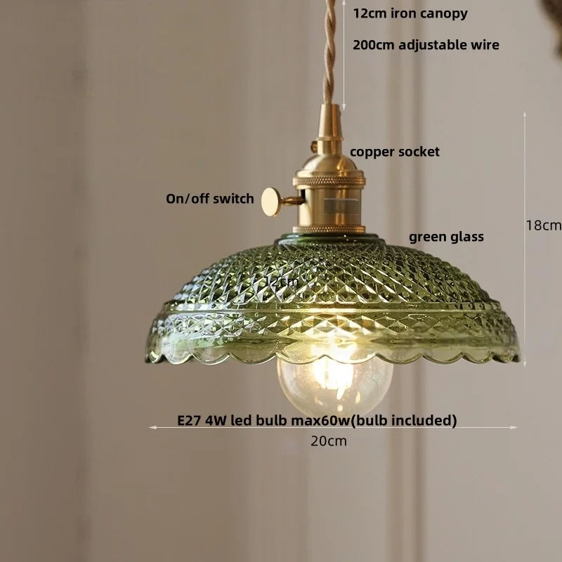 DecorBites™ Cube Amber Glass LED Pendant Lamp | Modern Hanging Light Fixtures