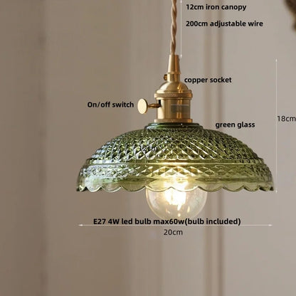 DecorBites™ Cube Amber Glass LED Pendant Lamp | Modern Hanging Light Fixtures