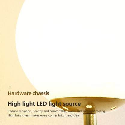 DecorBites™ Glass Shade Gold Wall Lamp Bedroom Bedside Spherical Aisle Light