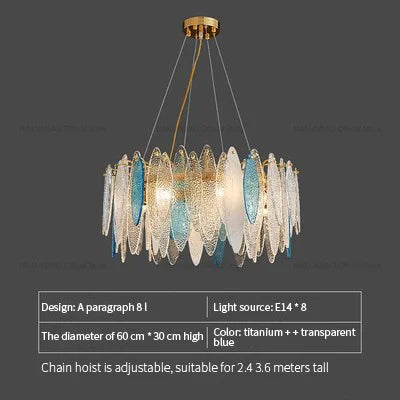DecorBites™ Glass Chandelier Light for Living Room, Bedroom, Dining: Luxury Art Designer Lighting